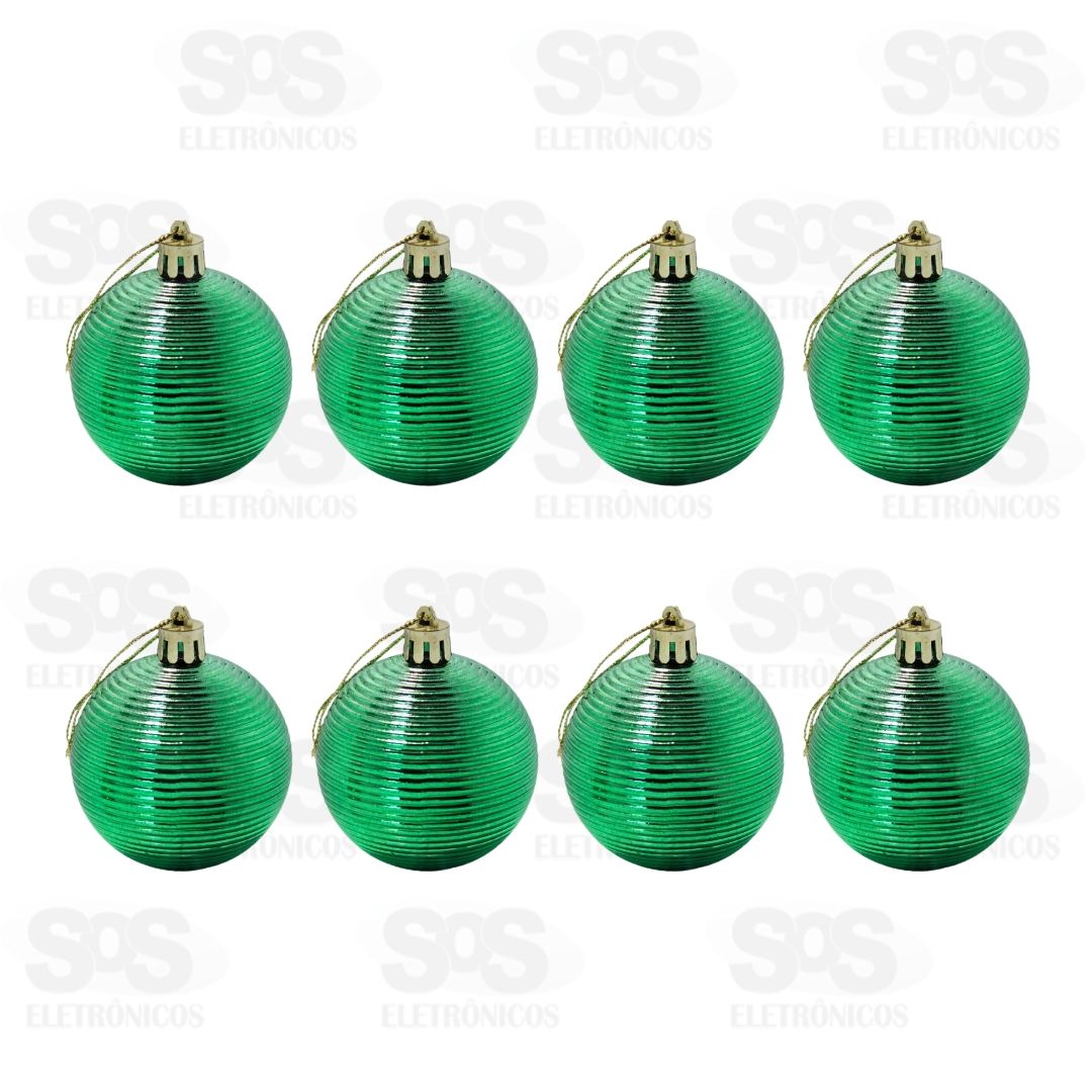 Kit 8 Bolas De Natal 6CM Verde BOL1651A