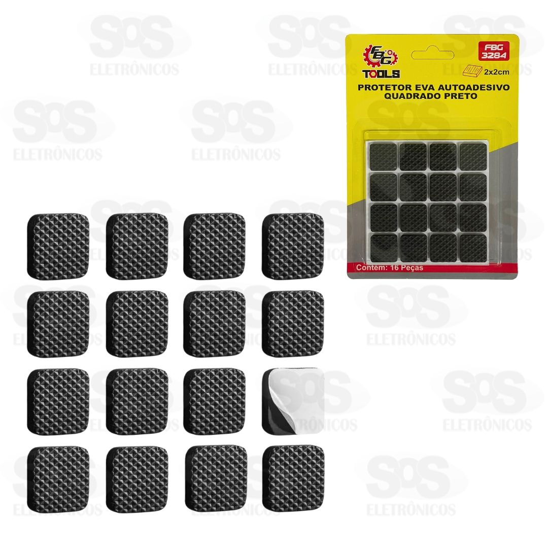 Protetor EVA Quadrado Autoadesivo 16 Unidades FBG 3284