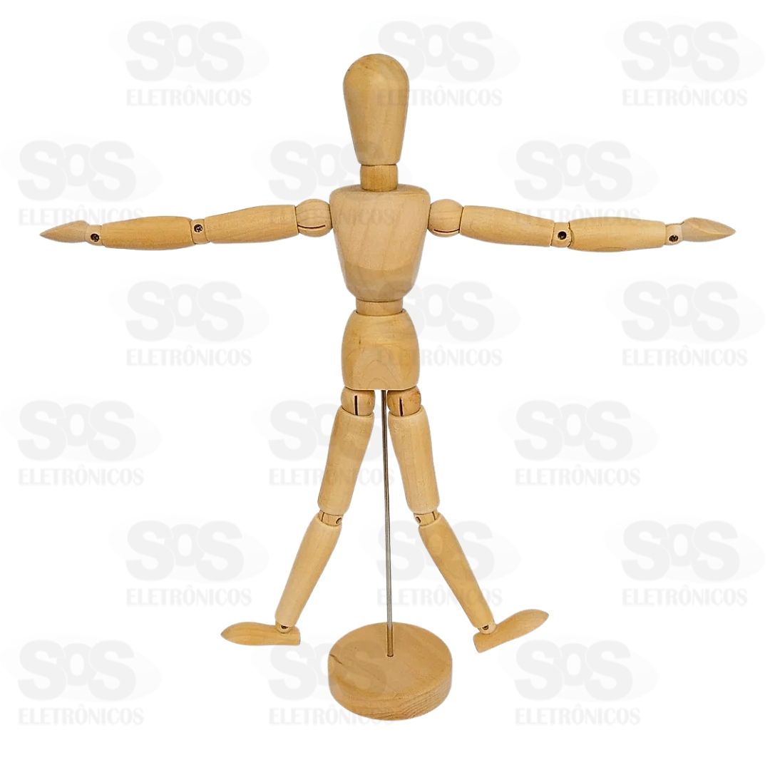 Boneco Articulado de Madeira 20cm 4348