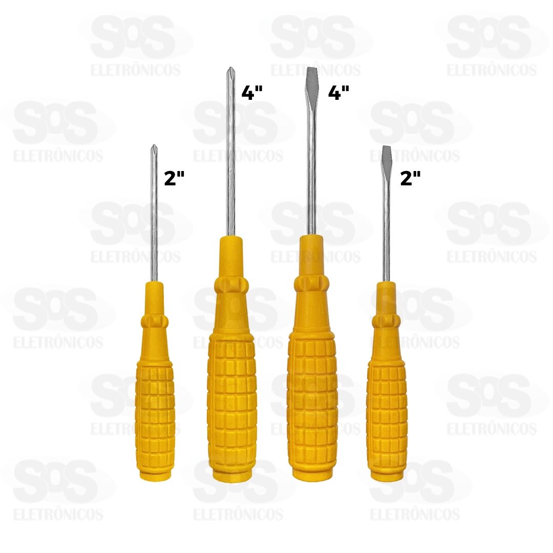 Kit De Chaves Fenda/Philips 4 Peças BAR-316001-21