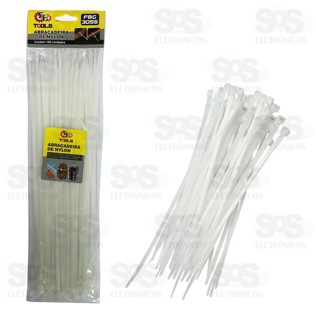 Abraadeira De Nylon 3,6X300mm 100 Unidades FBG 3055