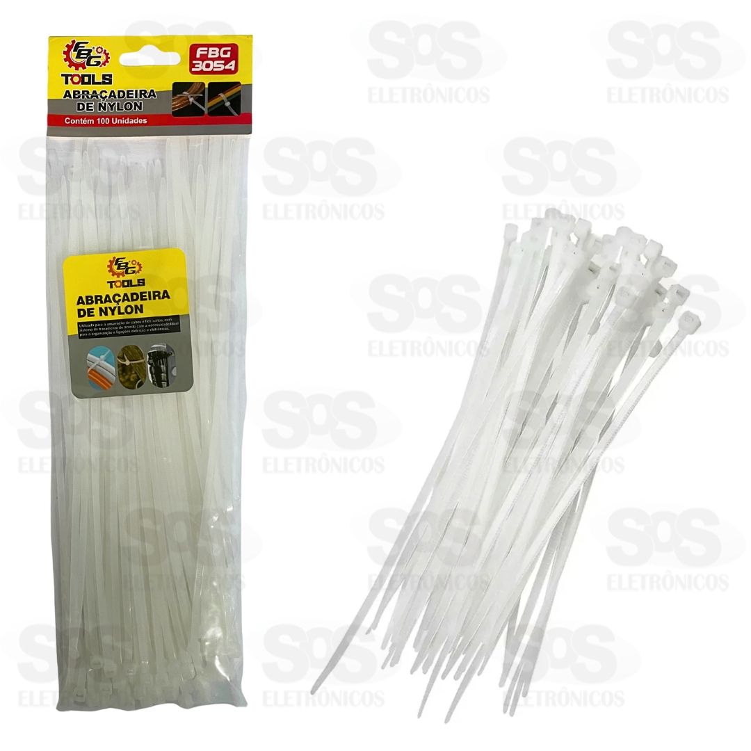 Abraadeira De Nylon 3,6X250mm 100 Unidades FBG 3054