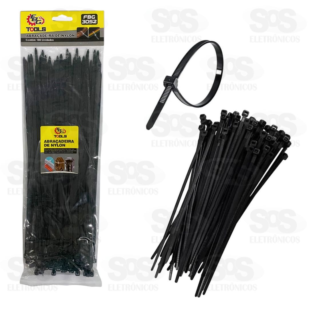 Abraadeira De Nylon 4,8X300mm 100 Unidades FBG 3052