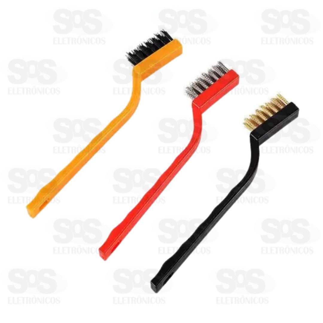 Kit 3 Escovas De Limpeza Aço/Nylon/Latão 20CM FBG-4160