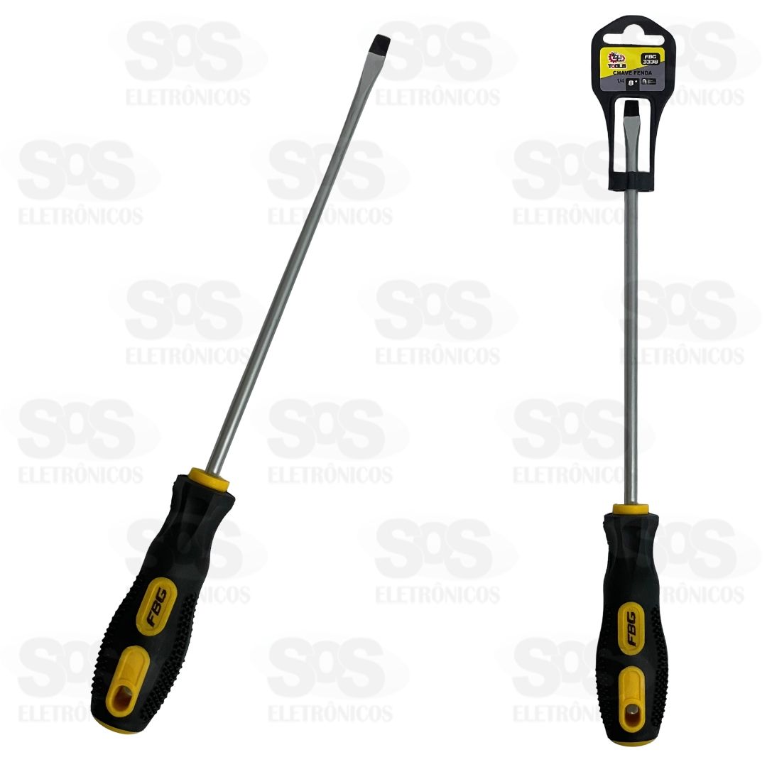 Chave de Fenda Magntica 1/4x8 Polegadas FBG 3338