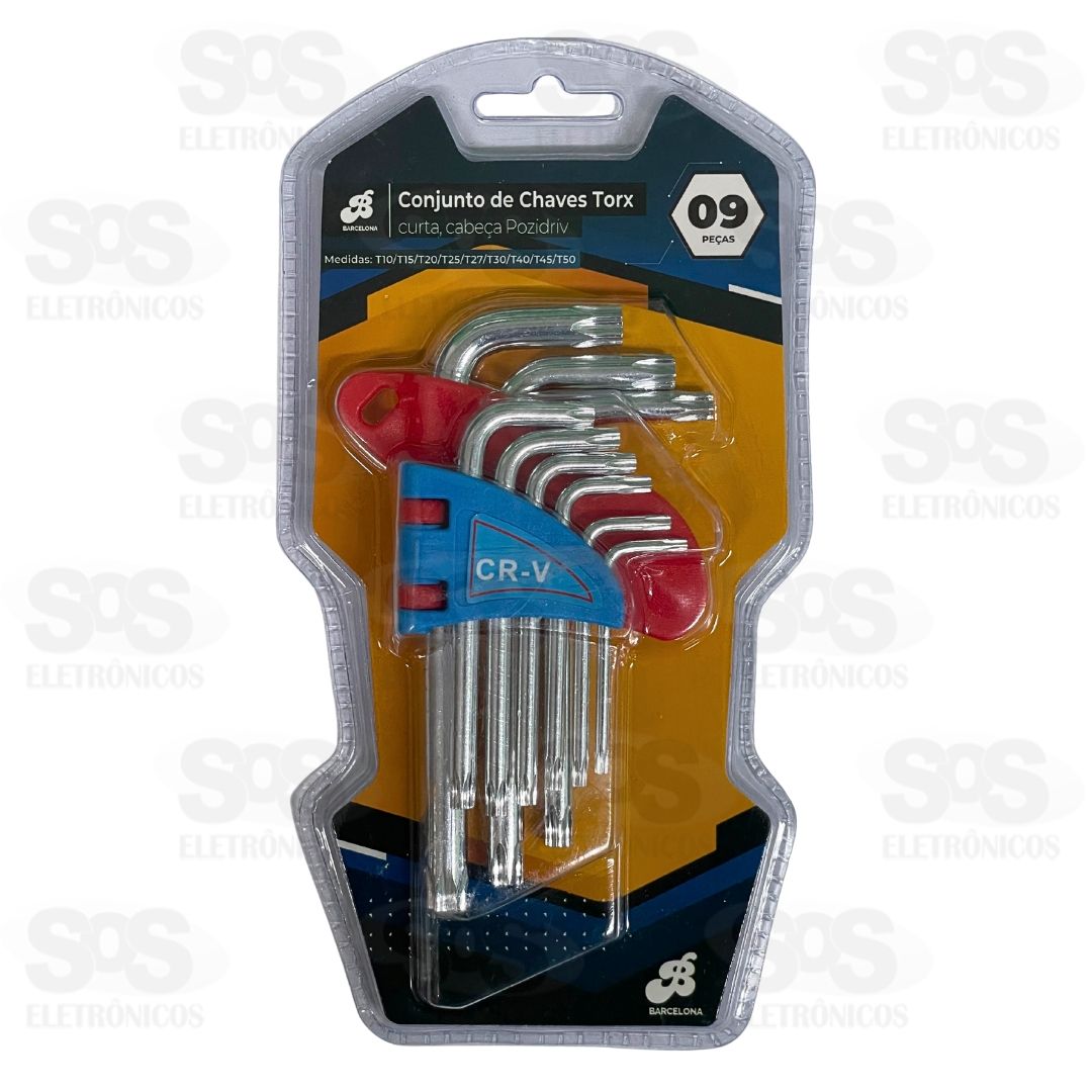 Kit Chave Torx T10 a T50 Com 9 Peas BAR-313002-4