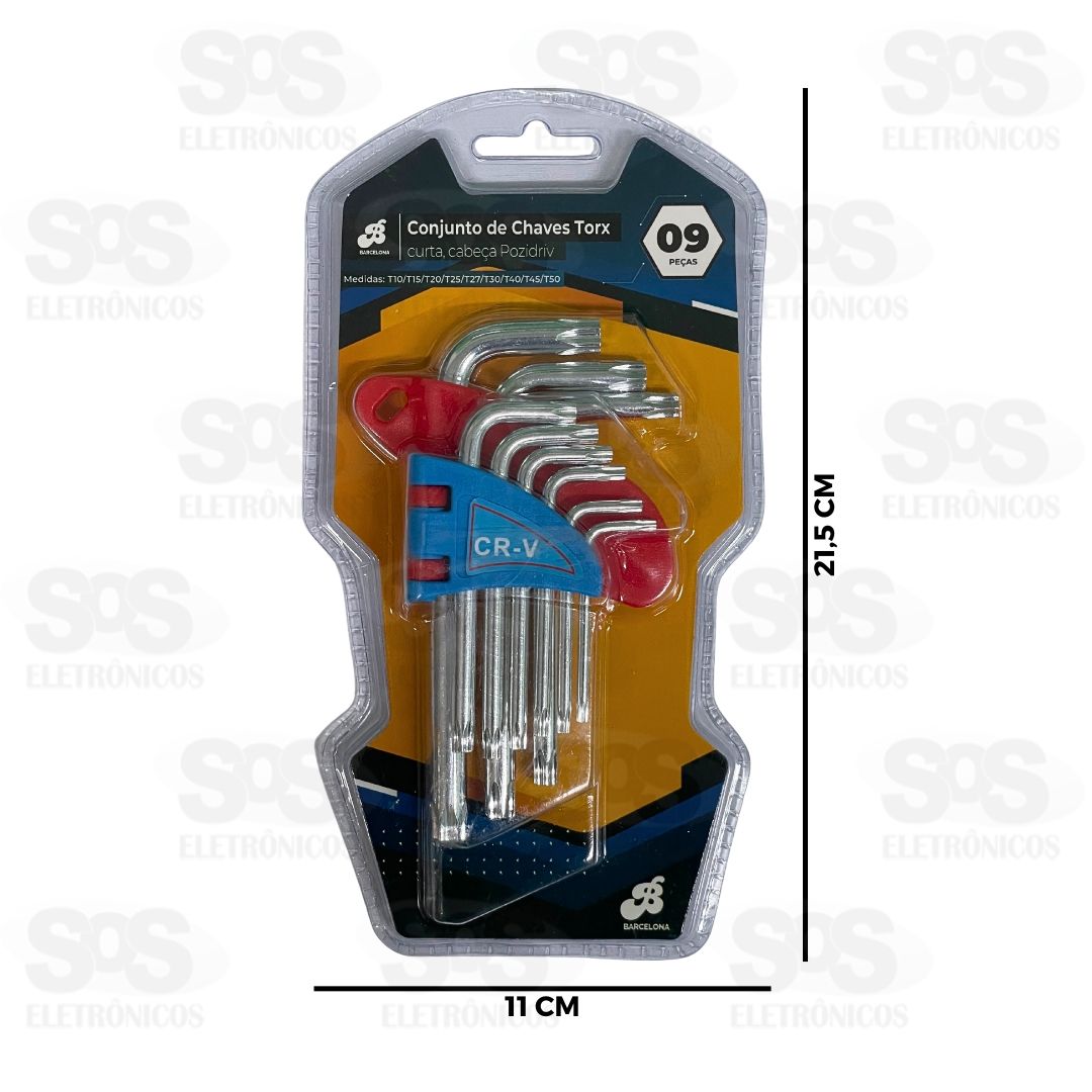 Kit Chave Torx T10 a T50 Com 9 Peas BAR-313002-4