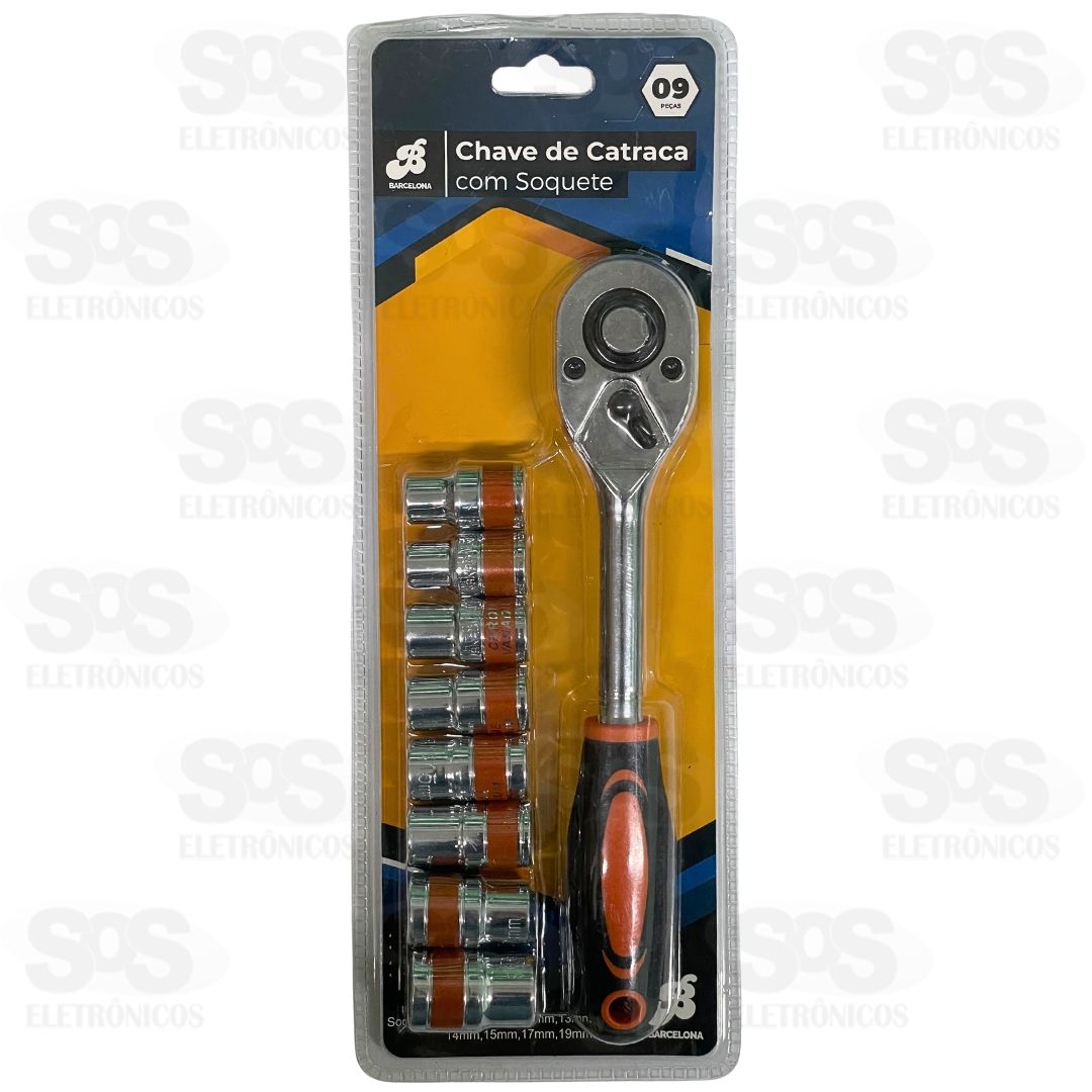 Kit Chave de Catraca Com Soquete 9 Peas BAR-326010-7