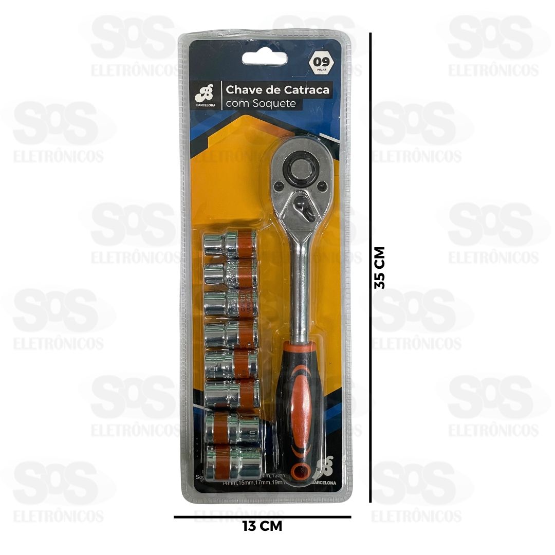 Kit Chave de Catraca Com Soquete 9 Peas BAR-326010-7