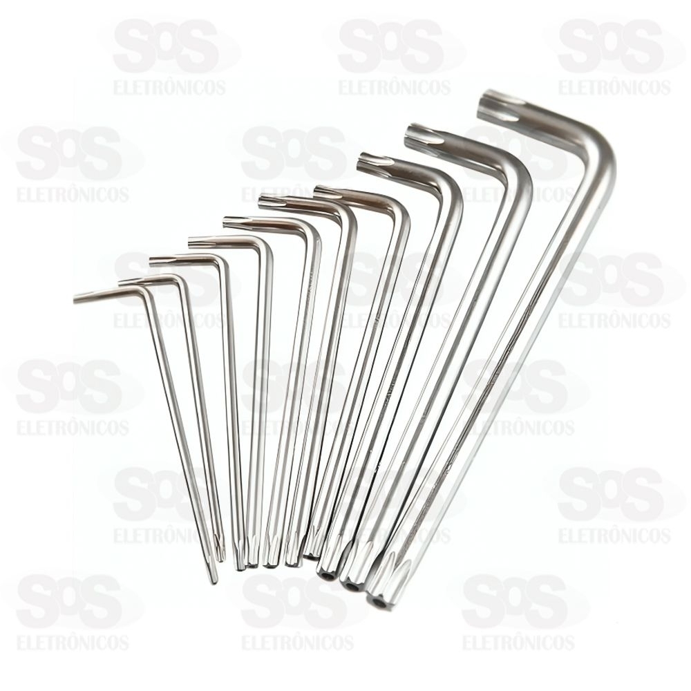 Kit Chave Torx T10 a T50 Com 9 Peas BAR-313002-5