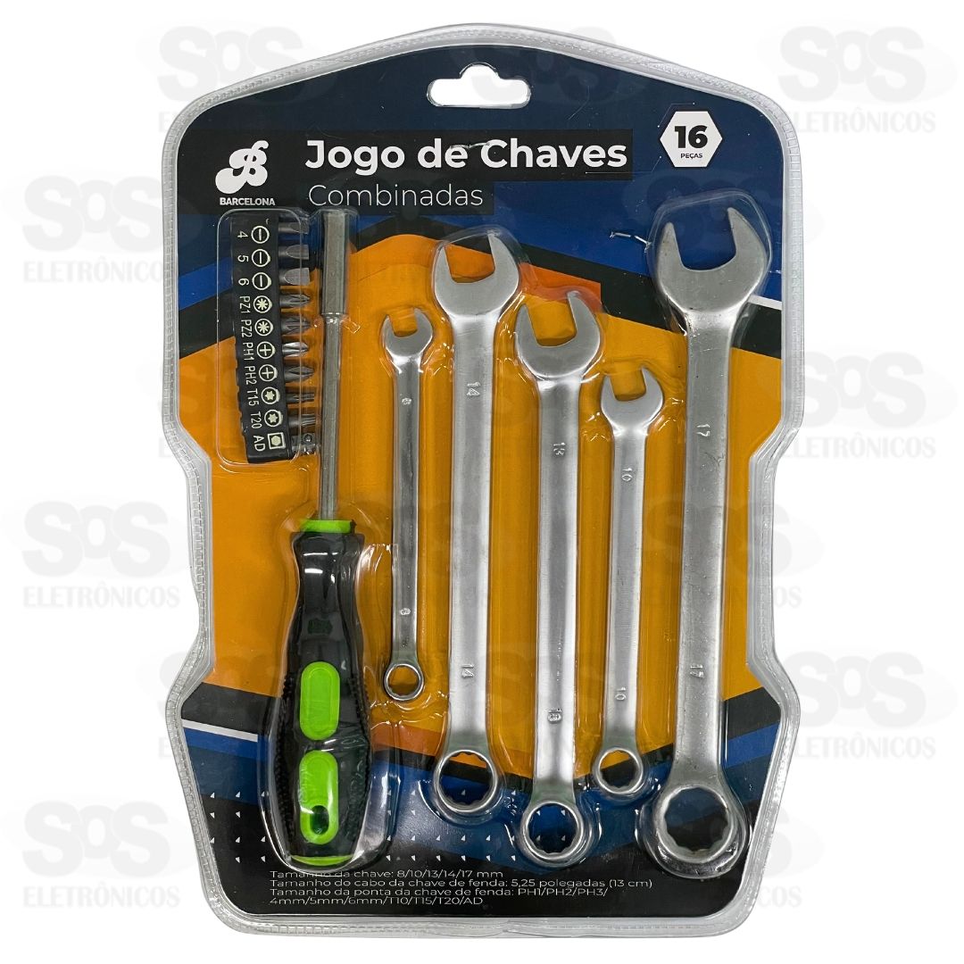 Jogo De Chaves Combinadas 16 Peas BAR-313007-1