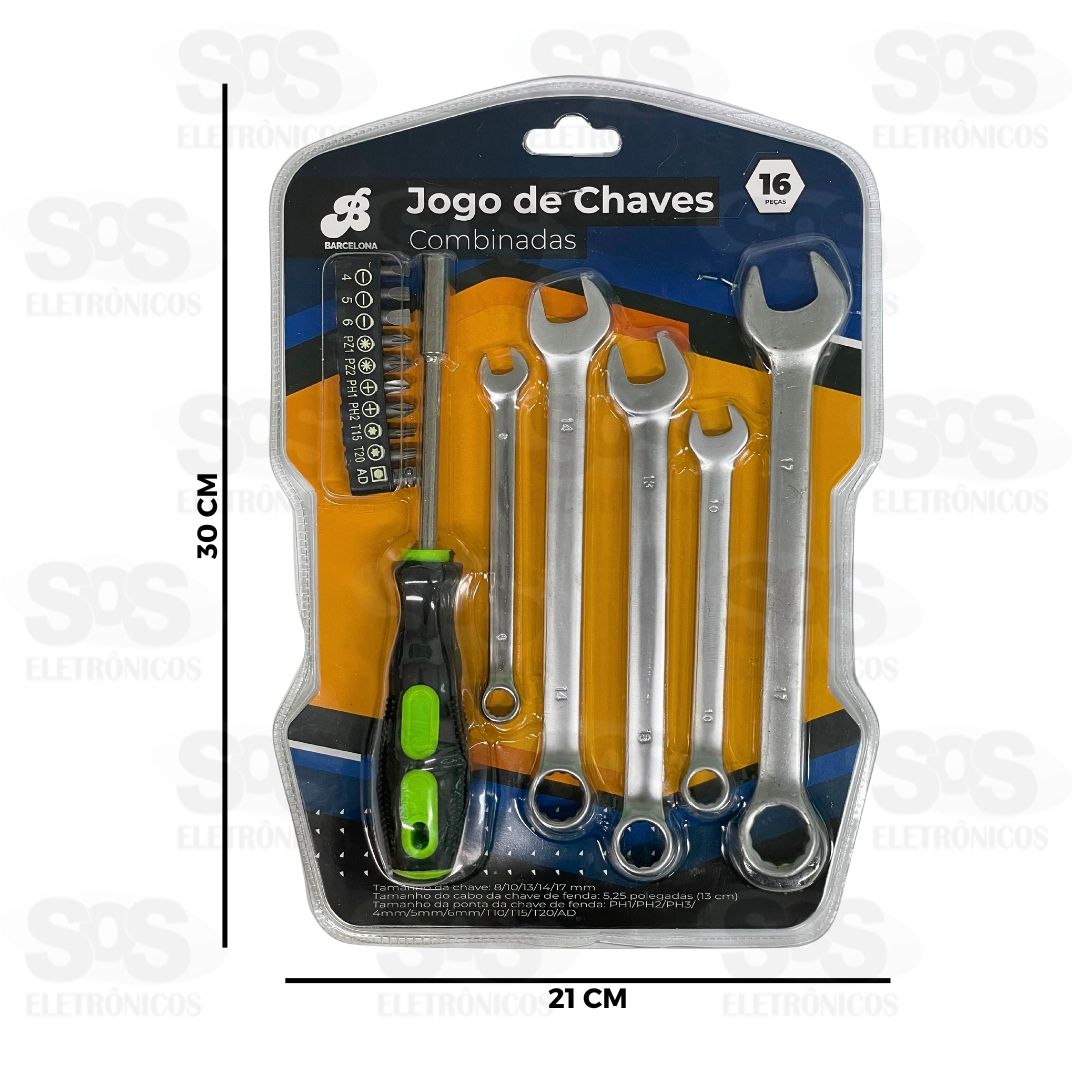 Jogo De Chaves Combinadas 16 Peas BAR-313007-1